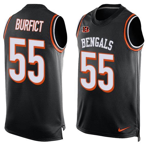 Nike Bengals #55 Vontaze Burfict Black Team Color Men's Stitched NFL Limited Tank Top Jersey - Click Image to Close